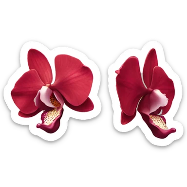 red orchid flower sticker