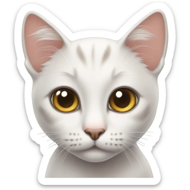 Sweet cat looking straight with big eyes  sticker
