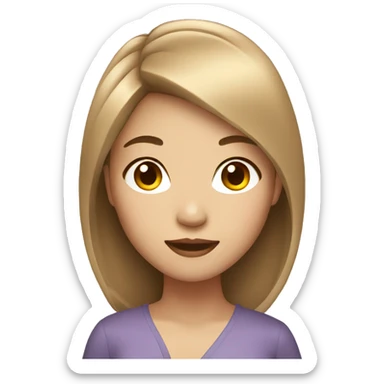 glamorous asian girl with light brown hair sticker