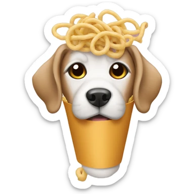 Dog wearing noodles sticker