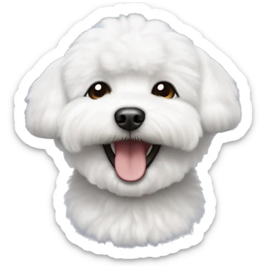 White Bichon frise is smiling sticker