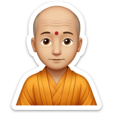 Yogi ji, serene expression, meditative pose, saffron robe sticker