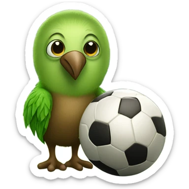a cute kiwi with a soccer ball and the word "GG" is written sticker