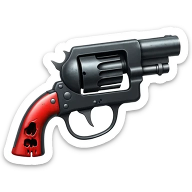 A shot gun pointed upward, in the style of your bleeding skull art. Dark gritty and menacing art style. Pointing up sticker