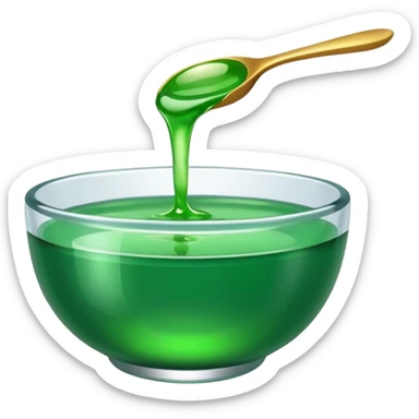 small dipping bowl with green liquid, vibrant, simple, clear sticker