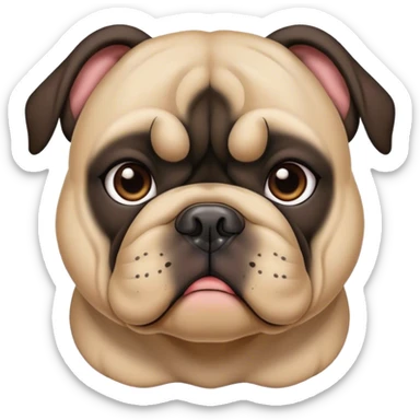 Black bulldog girl  sticker