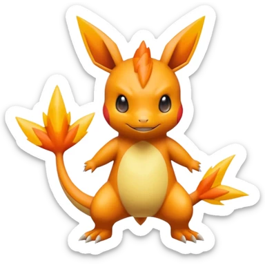 Victini-Pichu-Charmander-Fakémon-hybrid-creature (full body)  sticker