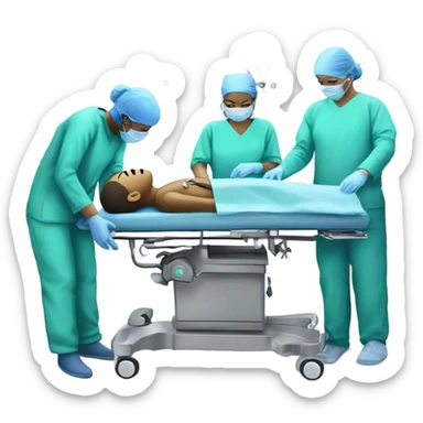 Humanoids performing surgery sticker