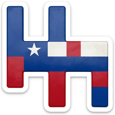 "A" "T" "X" Block letters painted the colors of the Texas state flag sticker