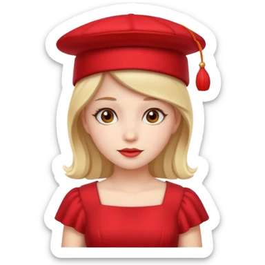 red hat and red dress girl sticker