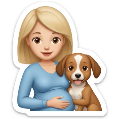 pregnant women dog head sticker