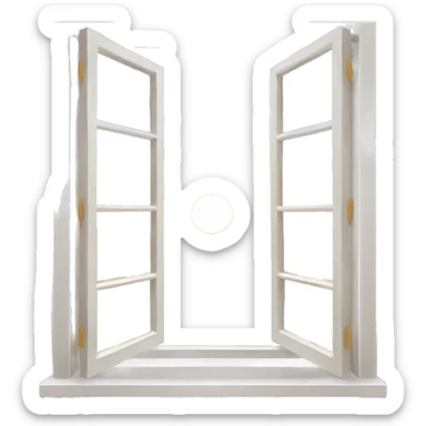 open window with sunlight sticker