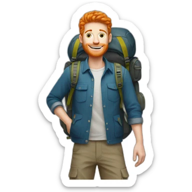 tall ginger male college student who likes to hike sticker
