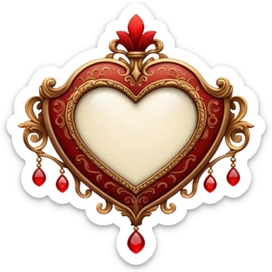 Romantic reddish vintage item sticker