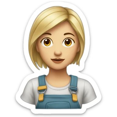 fille peintre avec un air perdu sticker