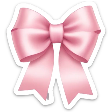 light pink ribbon bow sticker