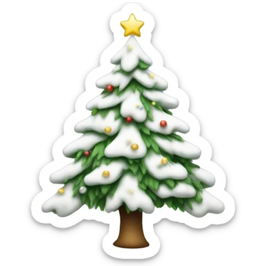 White christmas tree sticker