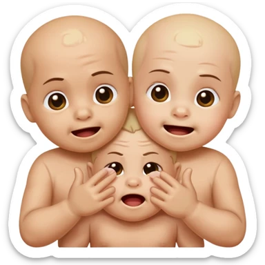 composed of 3 baby 67 brainrots, they all appear to have different emotions. The one on the middle appears to be happy doing the 67 hand gesture while blushing, the one on the right looks angry, looking to fight, and finally, the one on the left looks sad, tired. sticker
