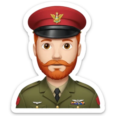 male soldier red hair style and bead sticker