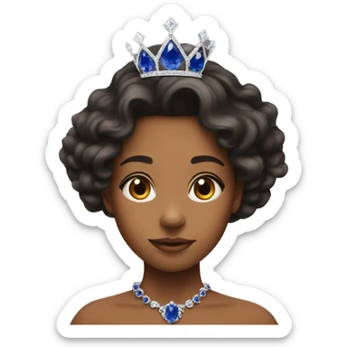 Sapphire crown on a young queen sticker