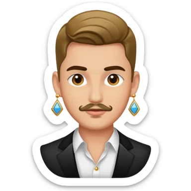 glamorous man wearing earrings sticker