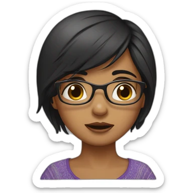 Indian girl with specs crying ￼ sticker