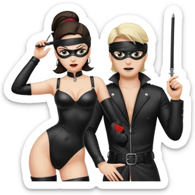 Dominatrix whipping man  sticker
