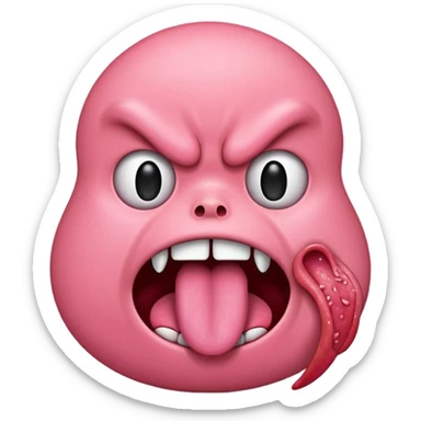 tongue with an angry emote on it sticker