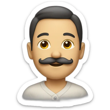 Un petit homme avec une moustache carrée sticker