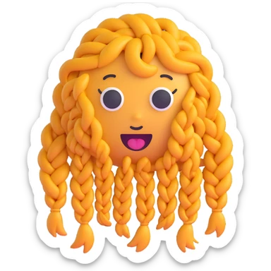 poo emoji with braids sticker