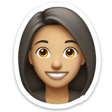 woman face smiling in circle sticker