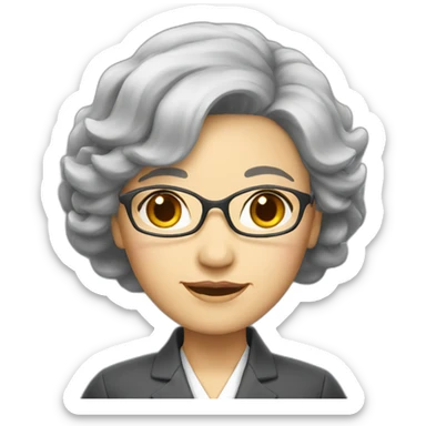 Chinese lady grey hair as school principal sticker
