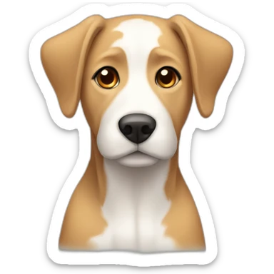 tan and white mutt with floppy ears sticker