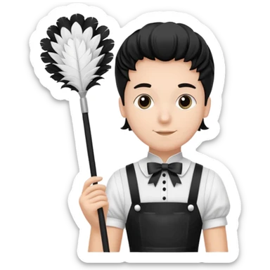 Full body Man in French maid uniform sticker