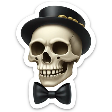 skull with black bow sticker
