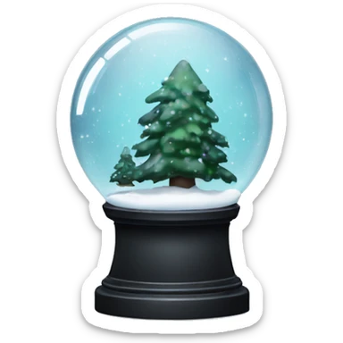 black snow globe sticker