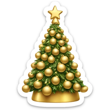Gold Christmas tree sticker