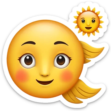 luna e sole che si fondono tra loro  sticker