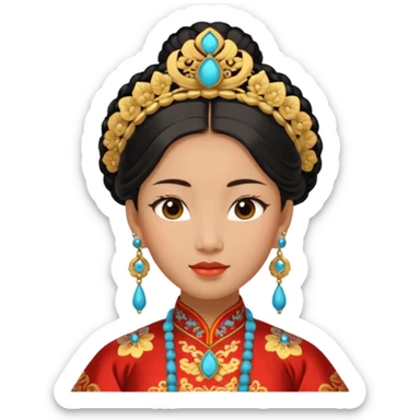 ancient Ming woman with earrring sticker