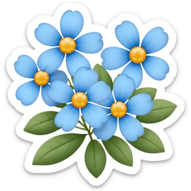 light blue small flowers cute  sticker