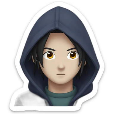 madara uchiha with hoddie sticker