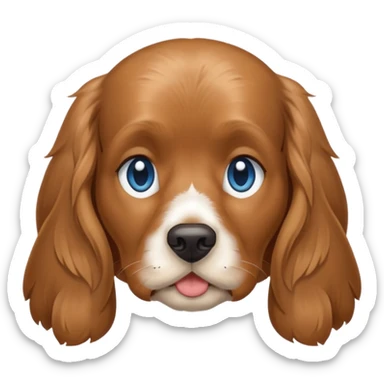 tan Cocker spaniel dog blue eyes sticker