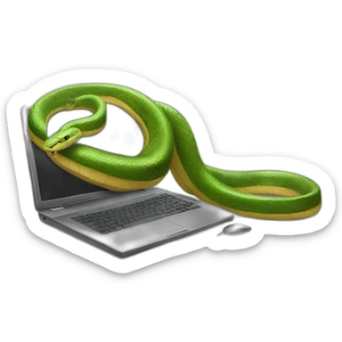 big snake with computer sticker