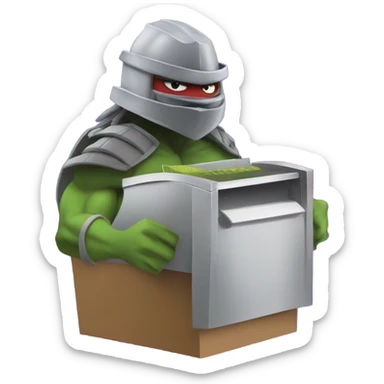 Shredder(tmnt) working the register  sticker