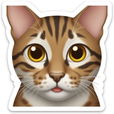 Brown and white bengal cat sticker