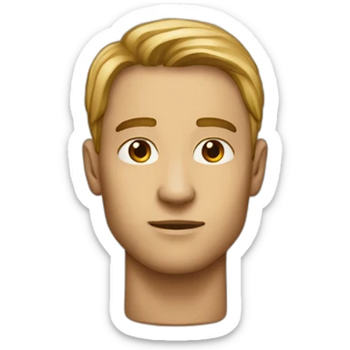 Person with extremely well defined jawline, sharp edges sticker