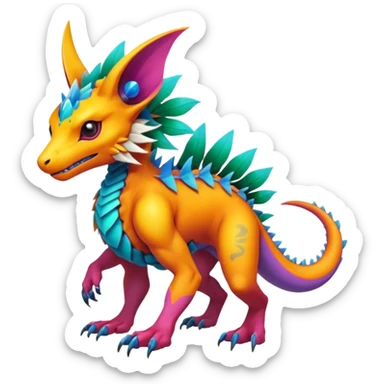 Colorful Exotic Pokémon-Digimon-Monster-Beast-Fakémon-hybrid-creature (full body) sticker