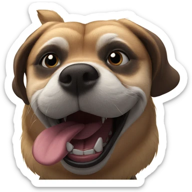 dog showing off its teeth sticker
