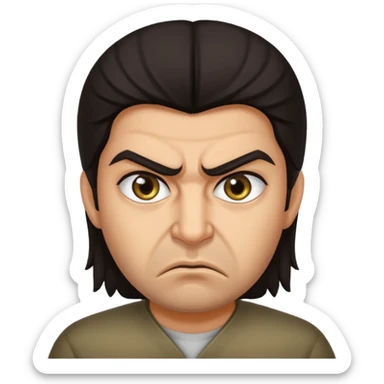 in profile, angry Iranian sticker