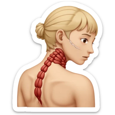 pain emerging from the back neck sticker